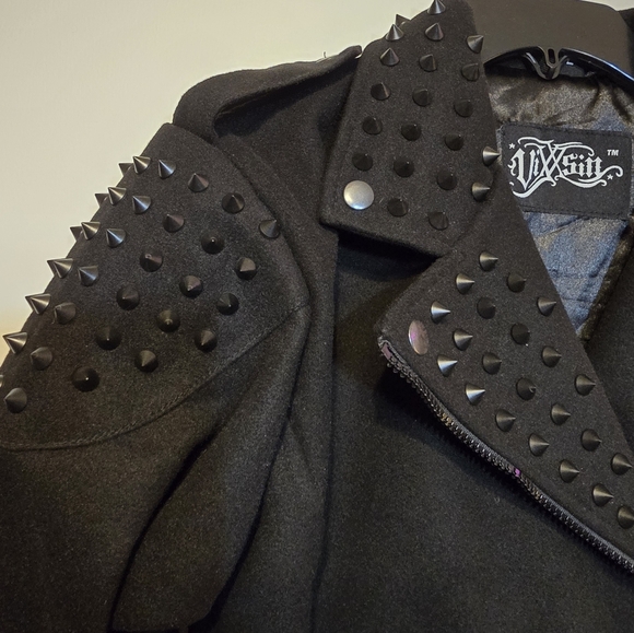 Vixxsin Women's Studded moto style coat size L - Picture 4 of 13